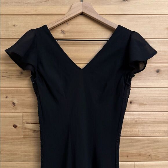 Vintage Y2K Ninalee Sz Small Beaded Flutter Sleeve Whimsigoth Vampire Dress Gown - Picture 11 of 14